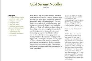 Cold Sesame Noodles Recipe