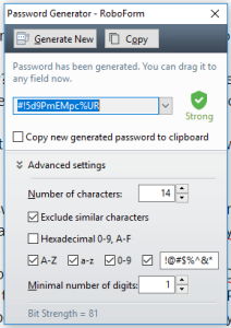 Roboform password generator